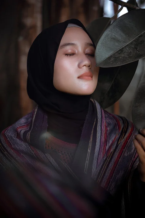 女人, 希贾布, 伊卡特毯子, 肖像