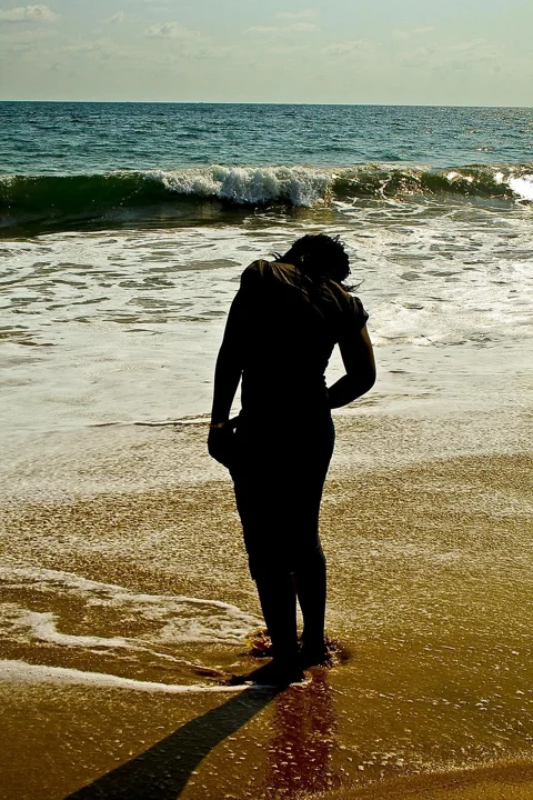 海, 海灘, 女人, 海洋