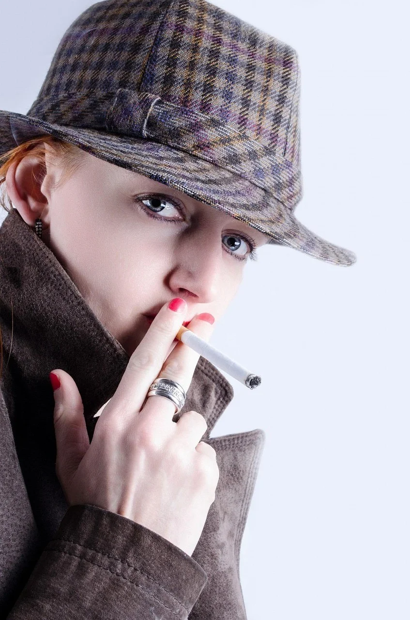 smoke, young, human, model
