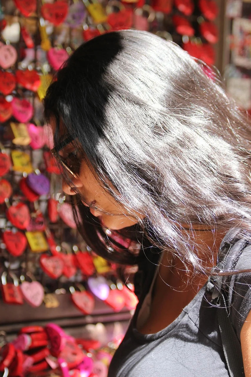 girl, sun, hair, red
