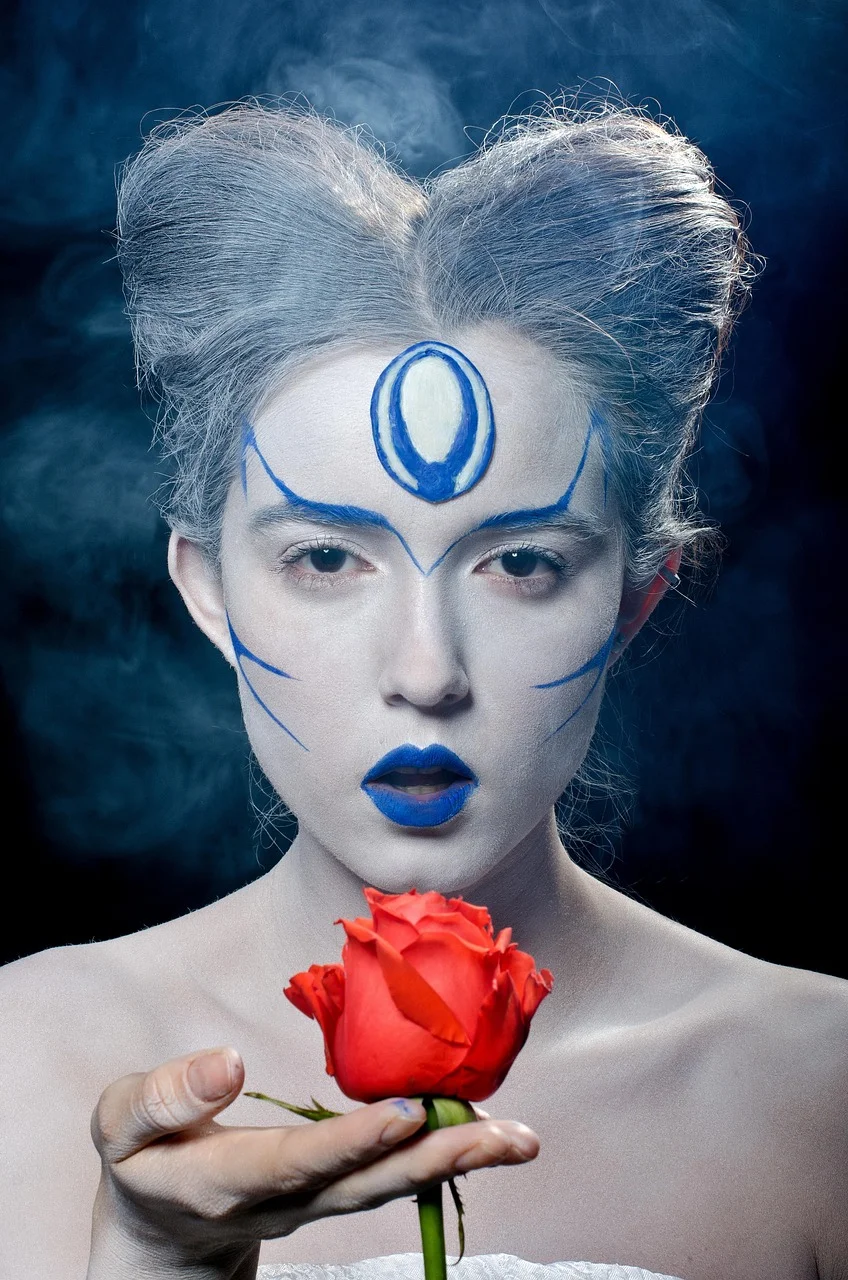 artistic portrait, woman, makeup, portrait