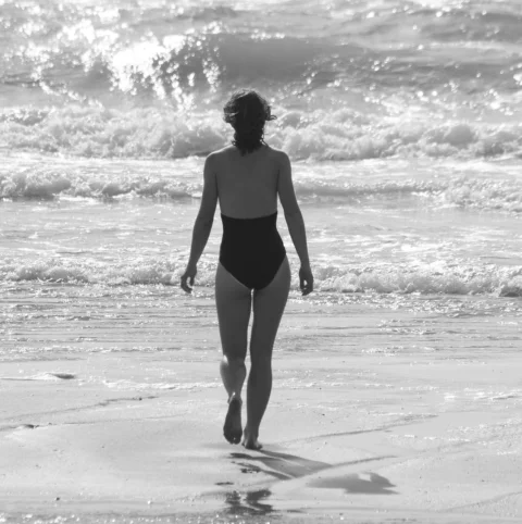 女人，泳裝，海，海洋