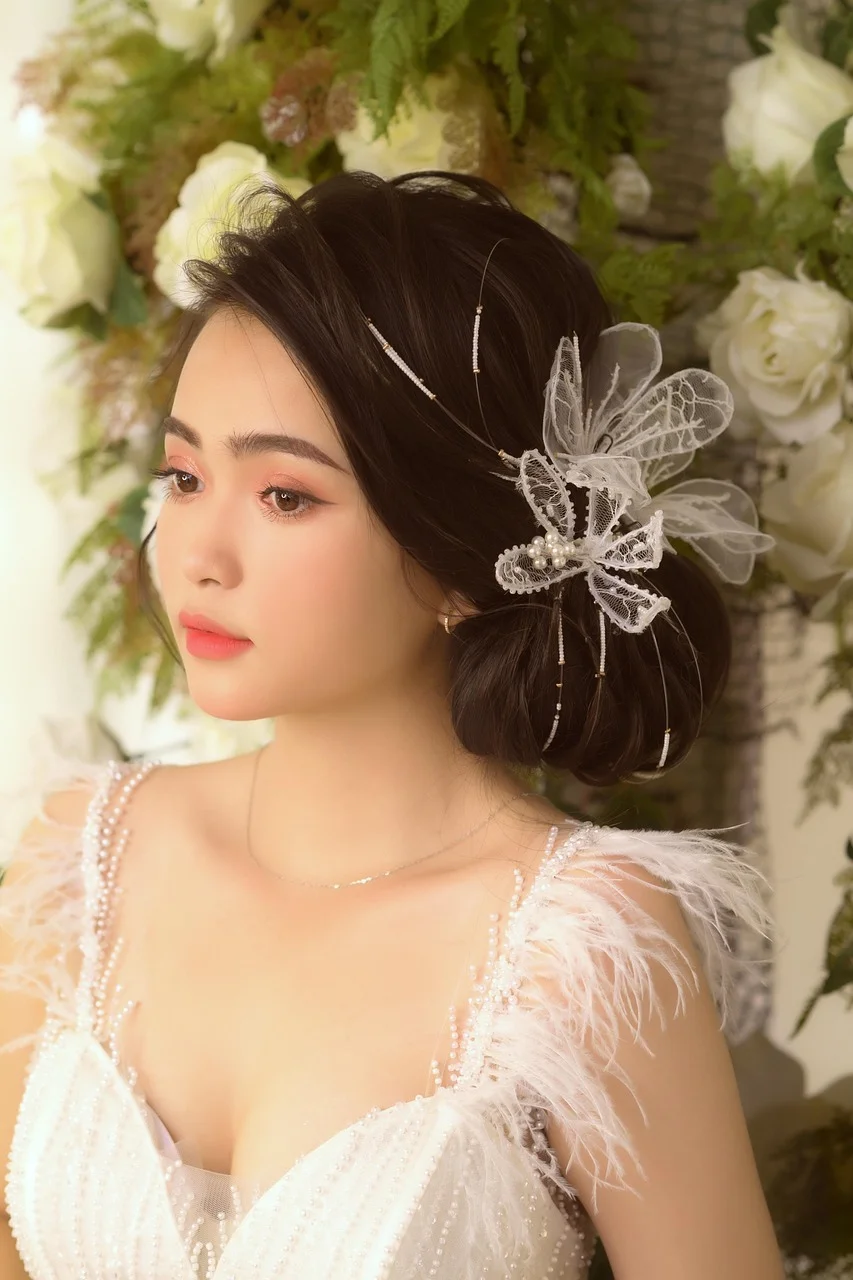 woman, dreamy portrait, flowers, portrait