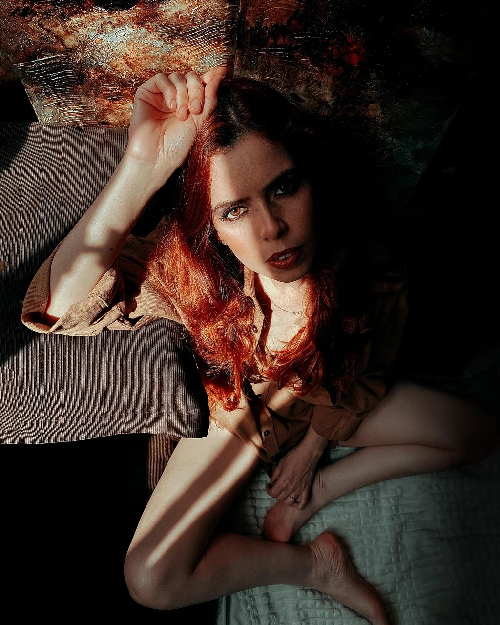woman, model, face, redhead