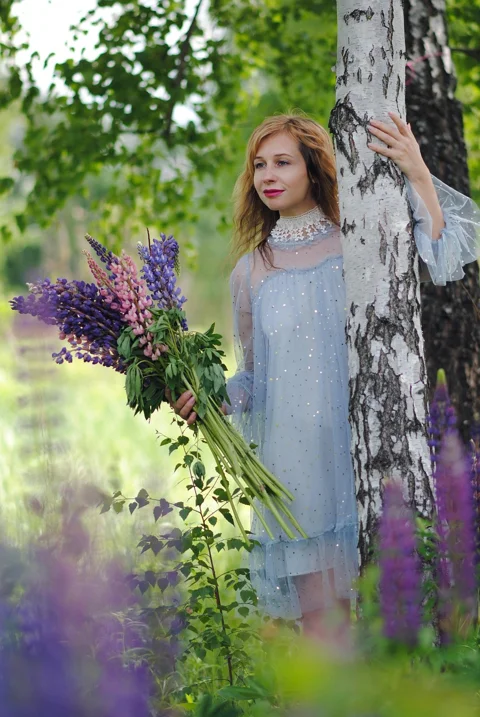 女人, 模特兒, 花束, 花朵