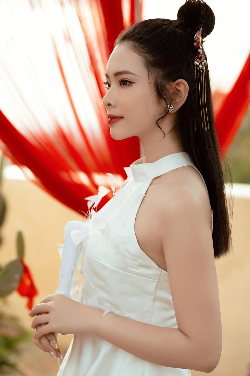 女人，肖像，时尚，旗袍