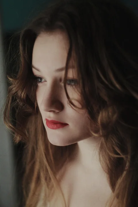 woman, brunette, face, portrait