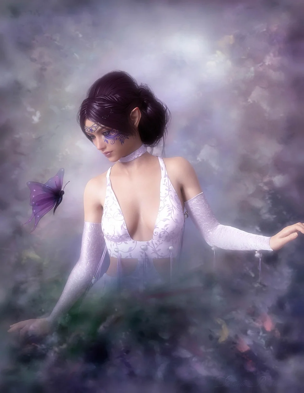 woman, butterfly, fantasy, girl