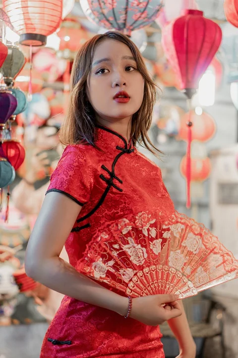 소녀, 모델, 치파오, 치파오 드레스