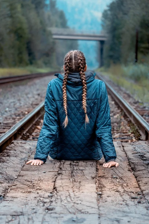 braids, girl, woman, tracks