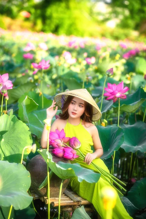 女性， 莲花， 美丽， 模特