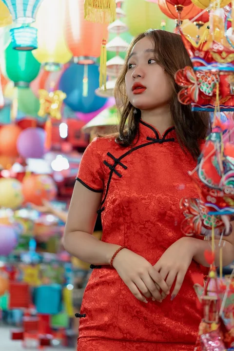 소녀, 모델, 치파오, 치파오 드레스