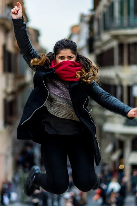 people, girl, woman, jump