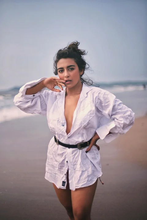 indian woman, beach, woman, portrait
