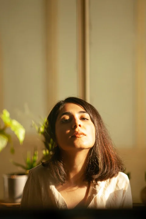 woman, portrait, morning, fashion