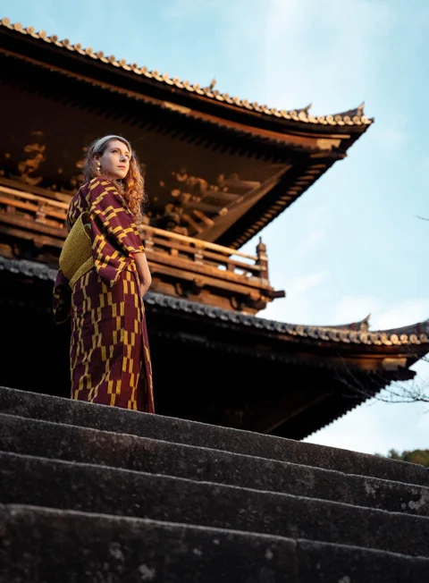 女性, 寺廟, 日本, 文化