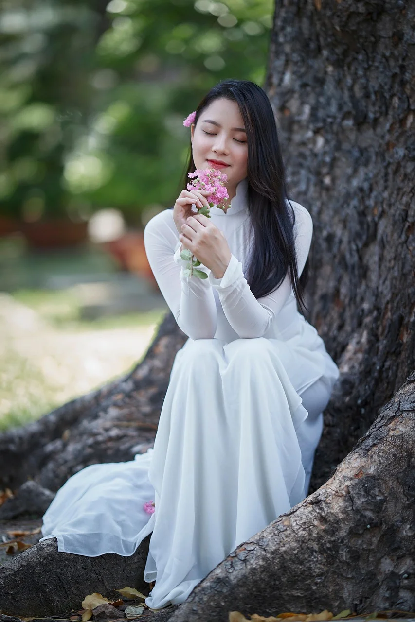 woman, model, portrait, ao dai
