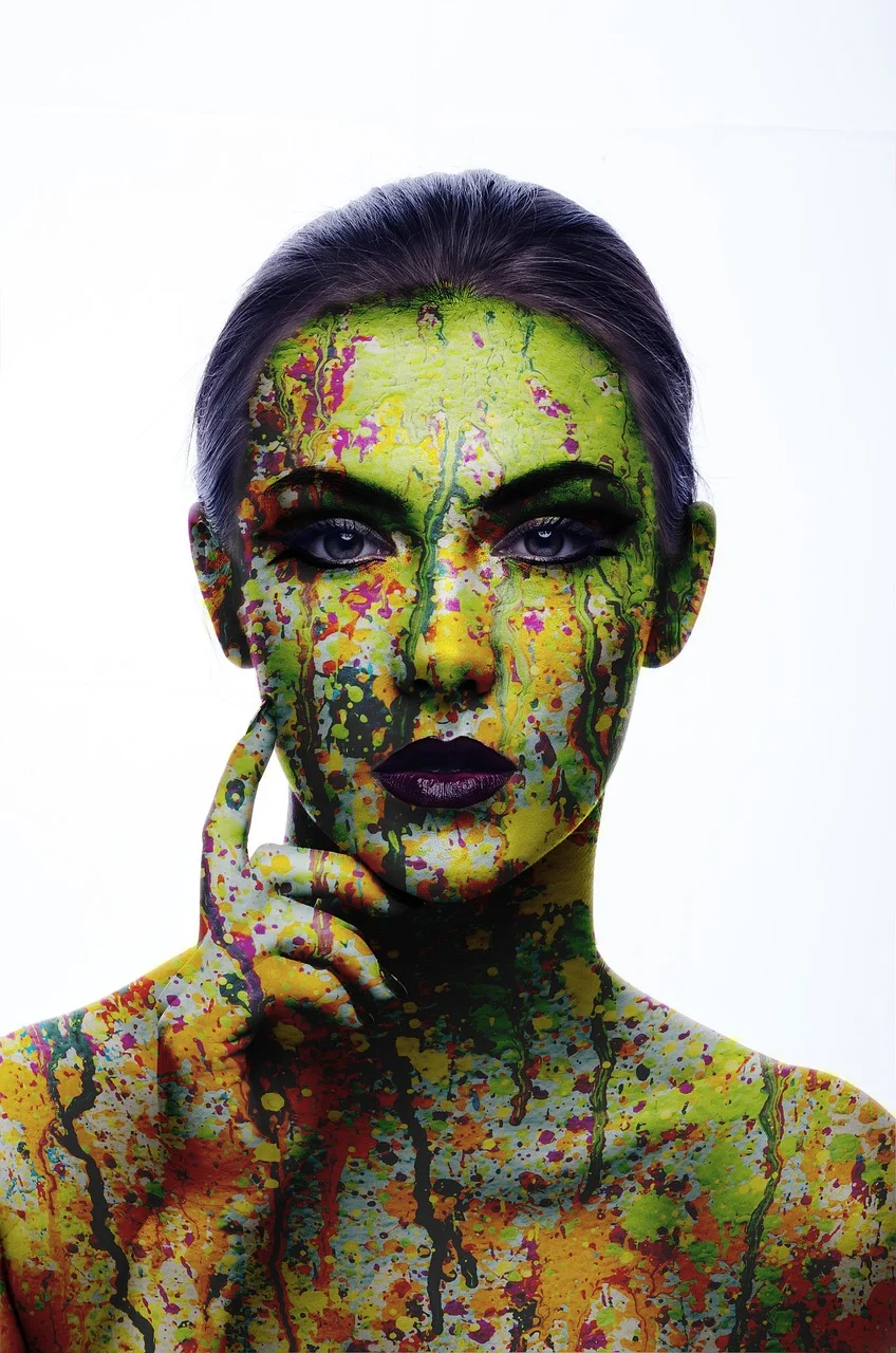 woman, people, paint, artistic