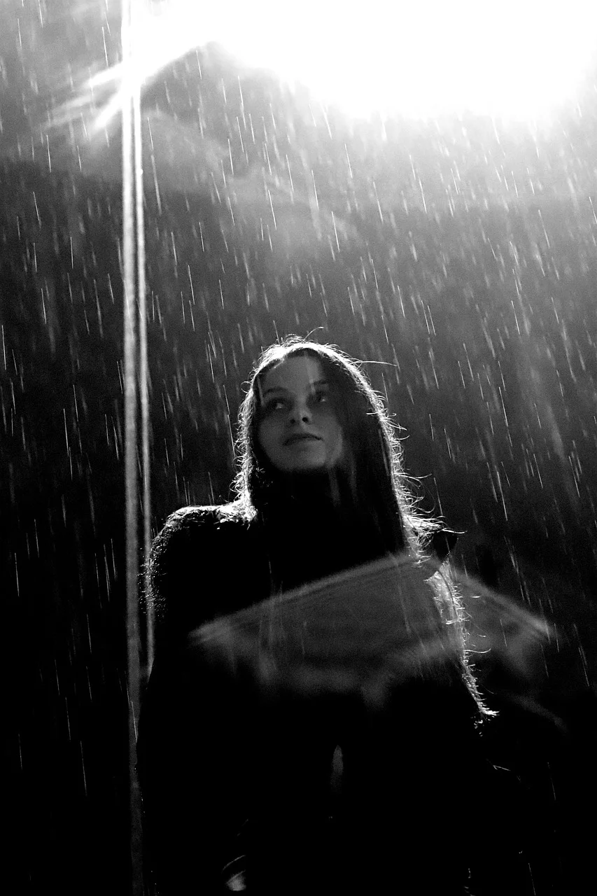 rain, night, lights, urban