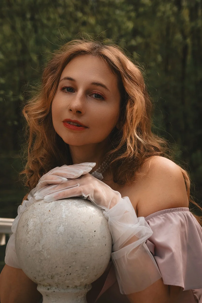 woman, glade, nature, spring
