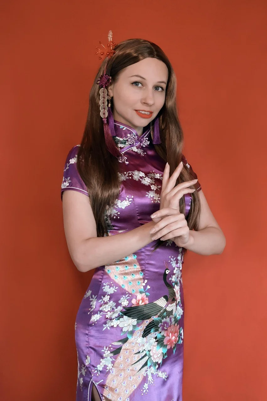 woman, qipao, dress, costume