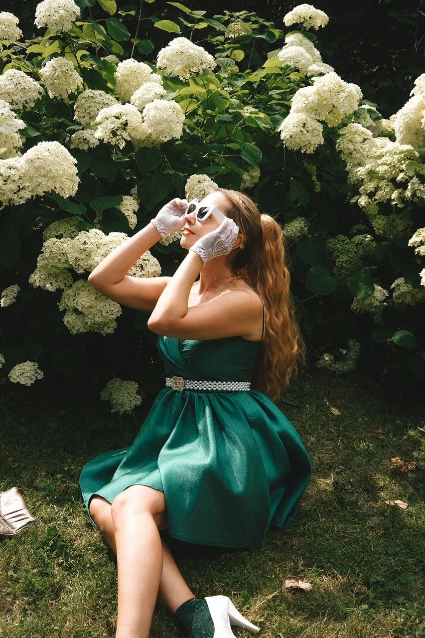 woman, dress, summer, portrait