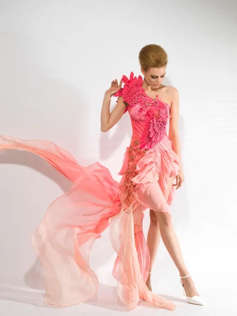 woman, model, dress, pink dress