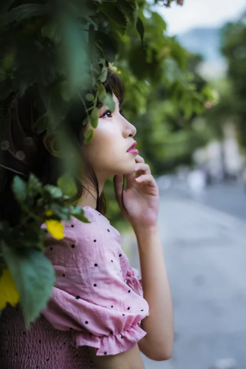 女人, 模特, 休闲, 粉色