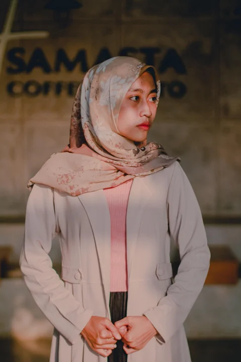 woman, model, portrait, hijab