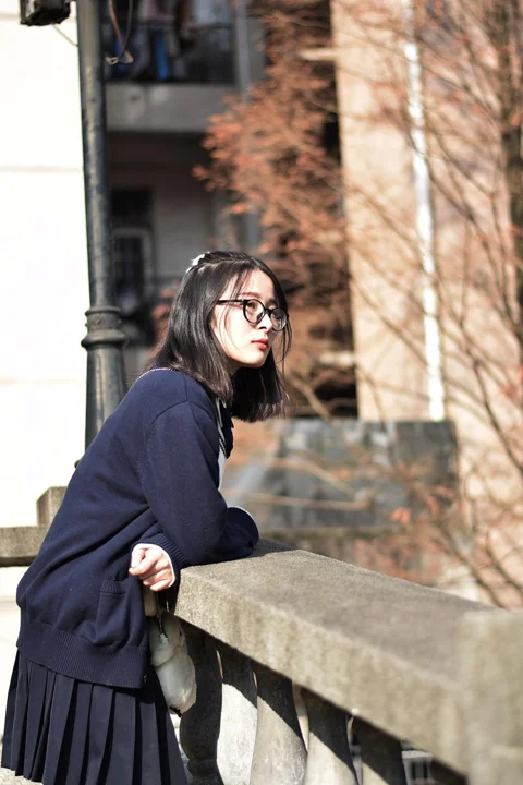 소녀, 캠퍼스, 귀여운