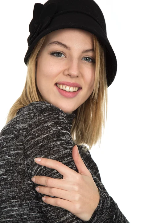 to laugh, hat, fashion, woman