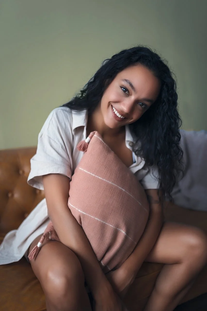 女性、模特兒、肖像、枕頭