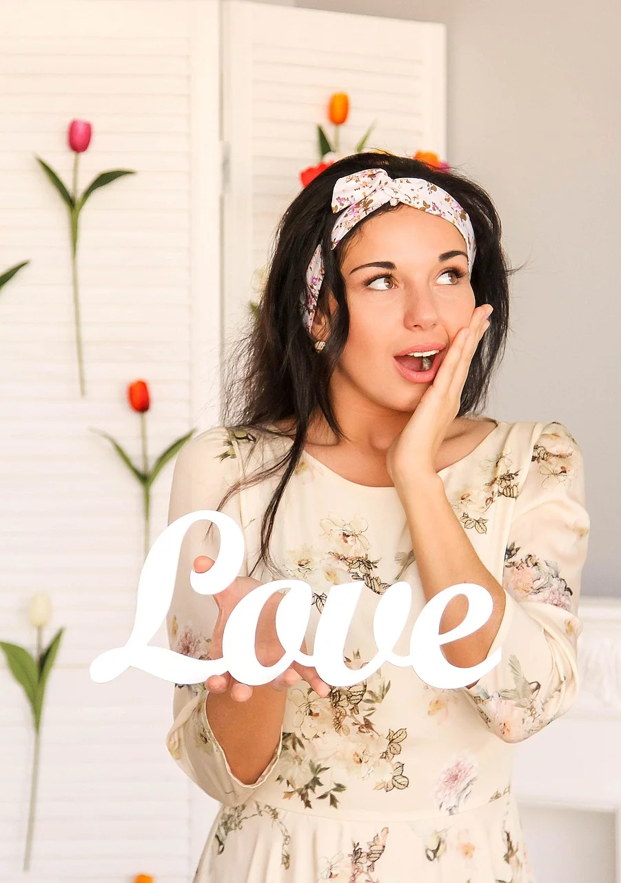 young woman, portrait, love, spring