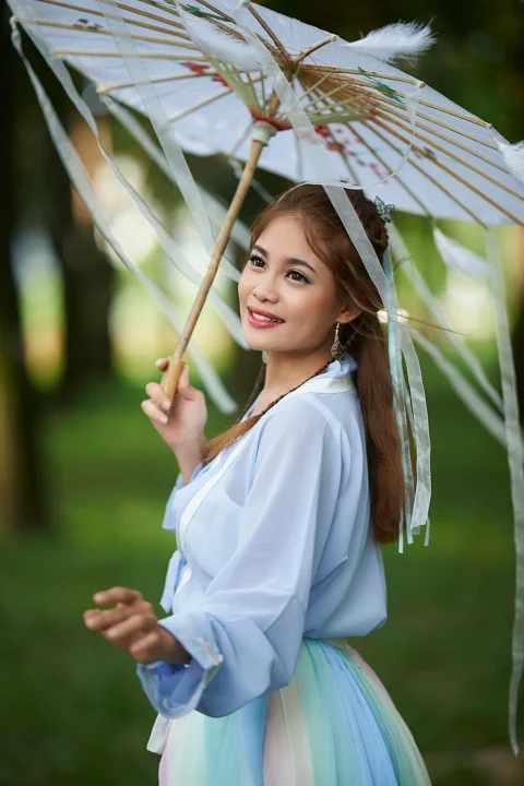 女人,雨傘,復古,時髦