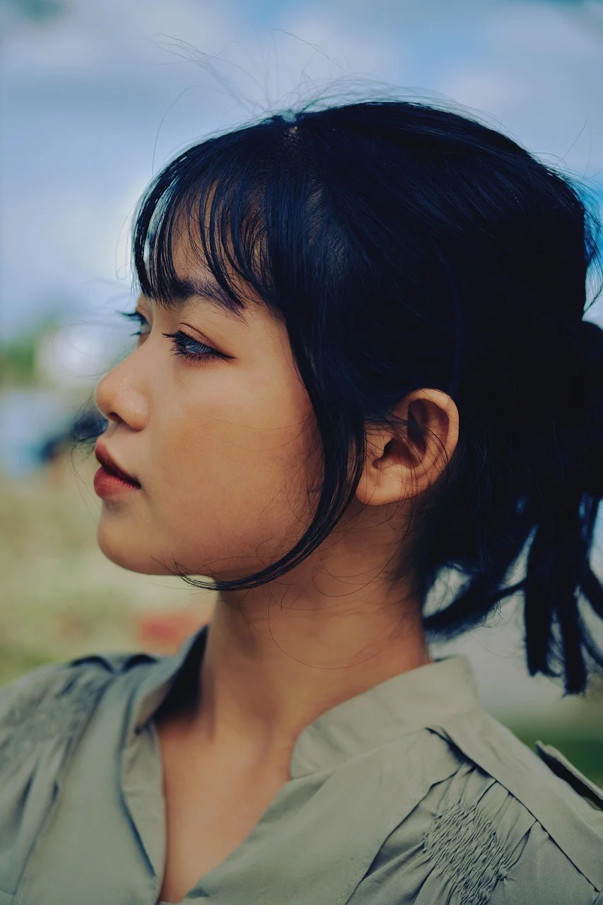 女孩，美丽，肖像，侧脸