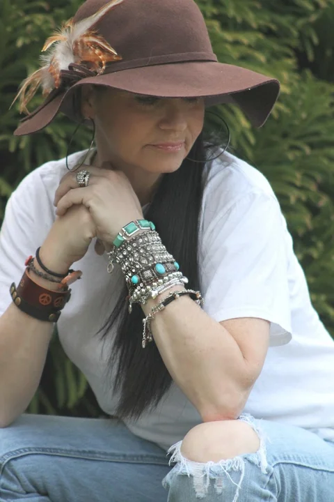 woman, female, sitting, outdoors
