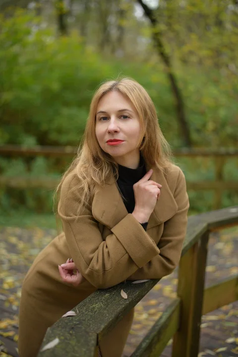 woman, autumn, autumn park, bodysuit