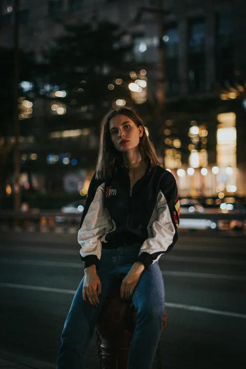 女性，美丽，摆姿势，街头