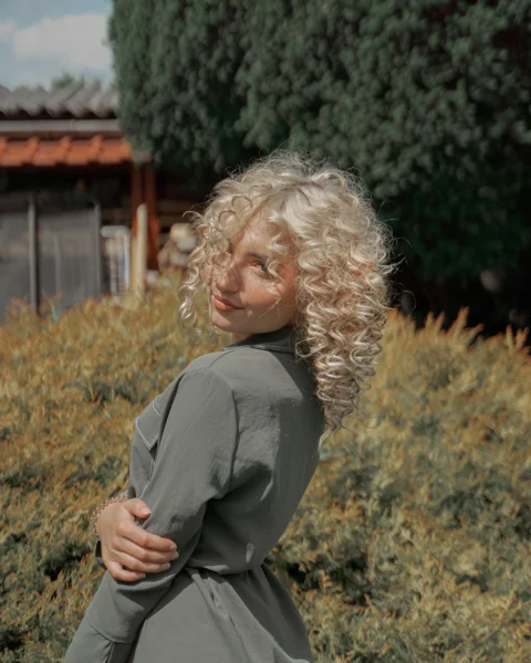 hair, curls, girl, lovely