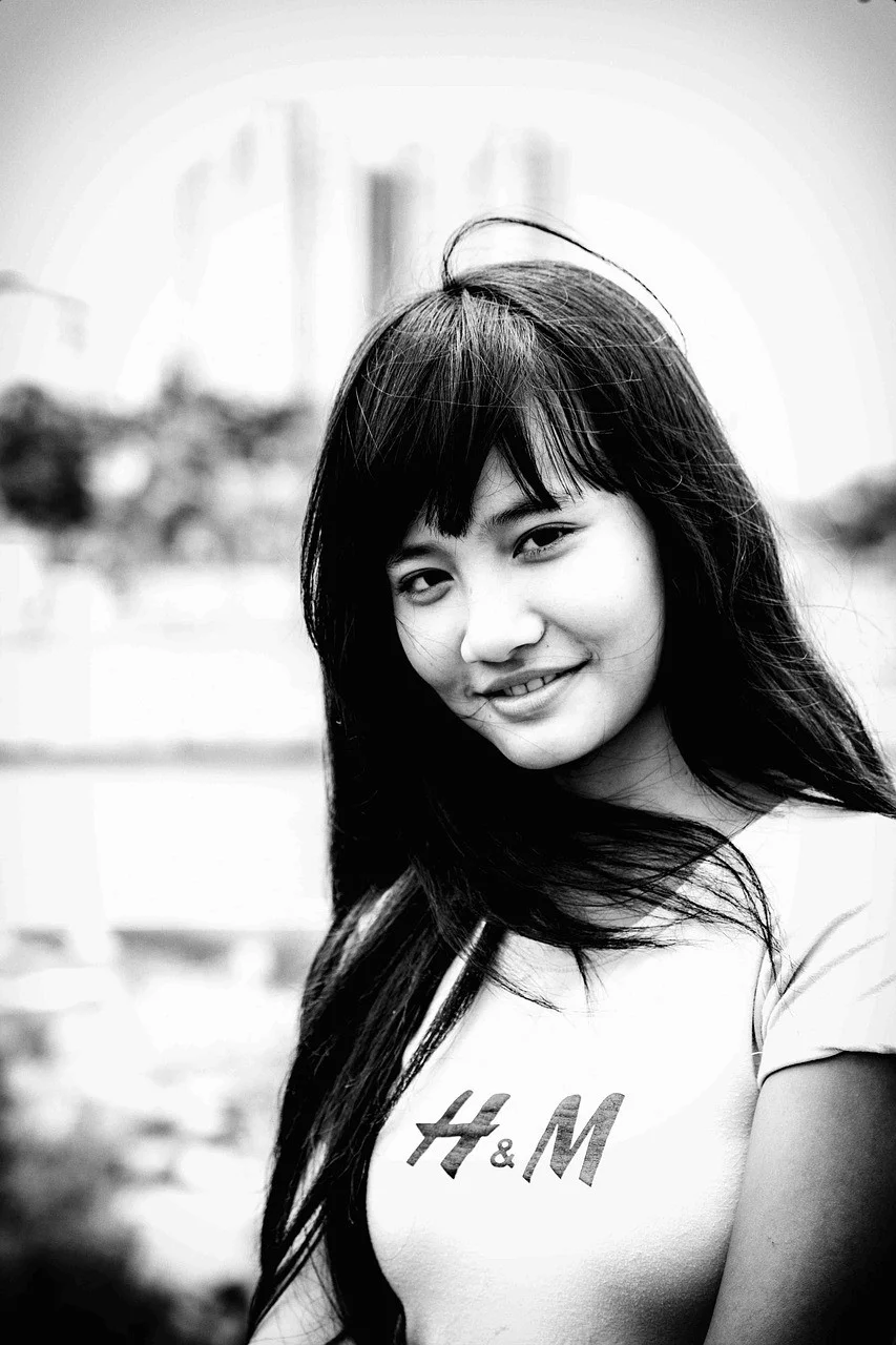 소녀, 미소, 모델, 여성