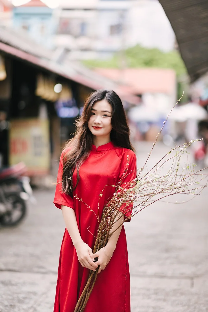 vietnam, ao dai, woman, portrait