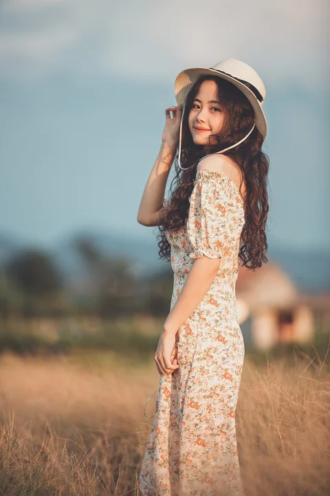 女人、模特、肖像、姿势