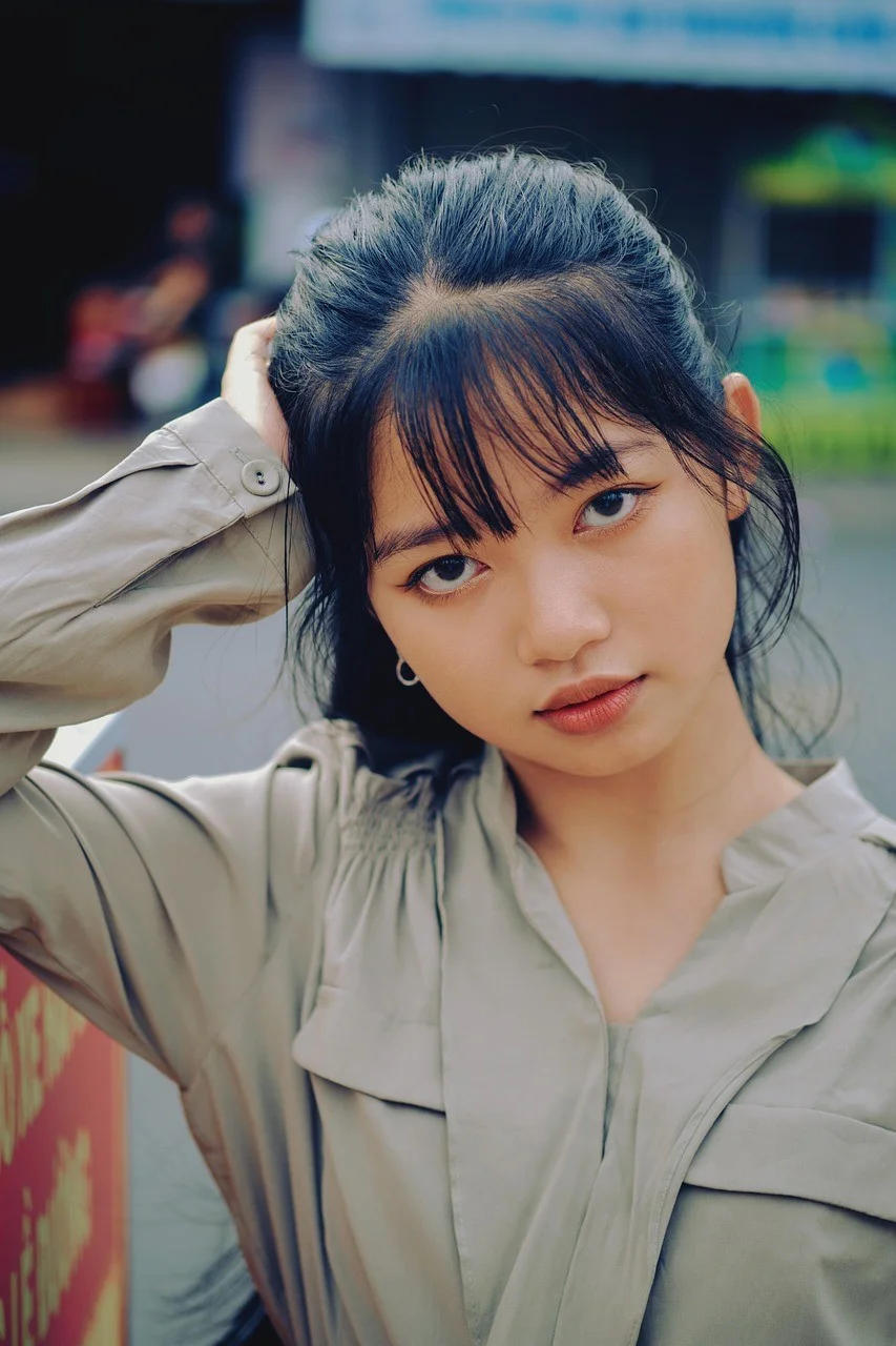 女人、模特、肖像、姿势