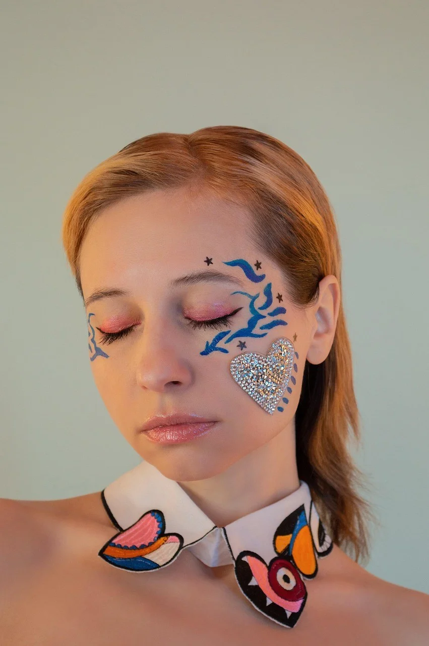 woman, makeup, put up, collar