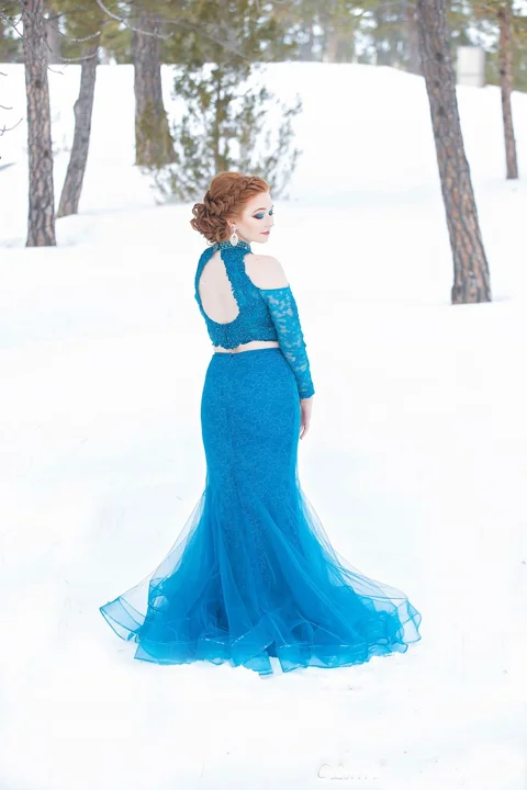 formal, snow, winter, girl