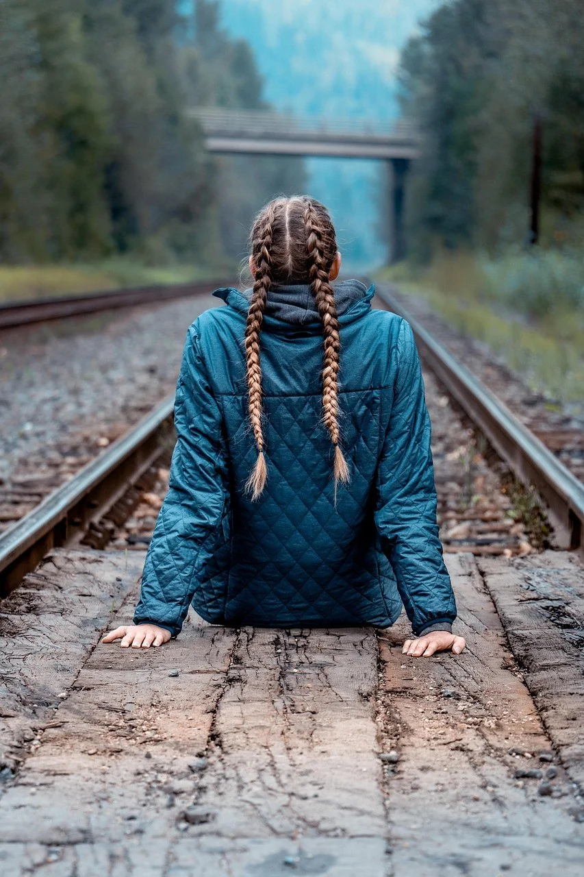 braids, girl, woman, tracks