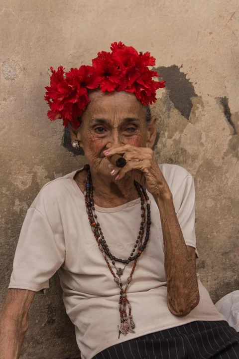 woman, cigar, cuba, havana