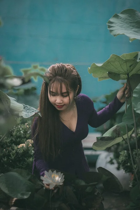 女人, 模特, 寺庙, 年轻女子
