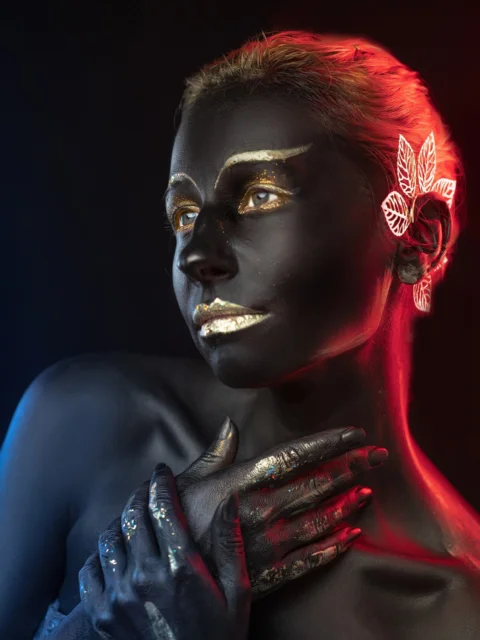 bodypainting, makeup, cosplay, portrait