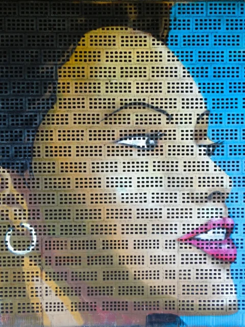 graffiti, woman, portrait, coloured